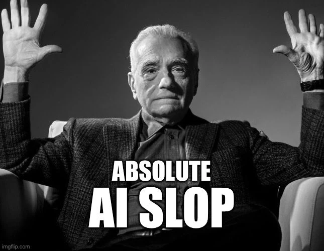 Martin Scorsese reagindo ao chamado AI slop